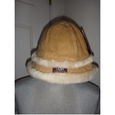 UGG~Australia~Mujer&apos;s Winter Bucket Hat~Genuine Leather~Real Fur Trim~One Size  eb-69345236